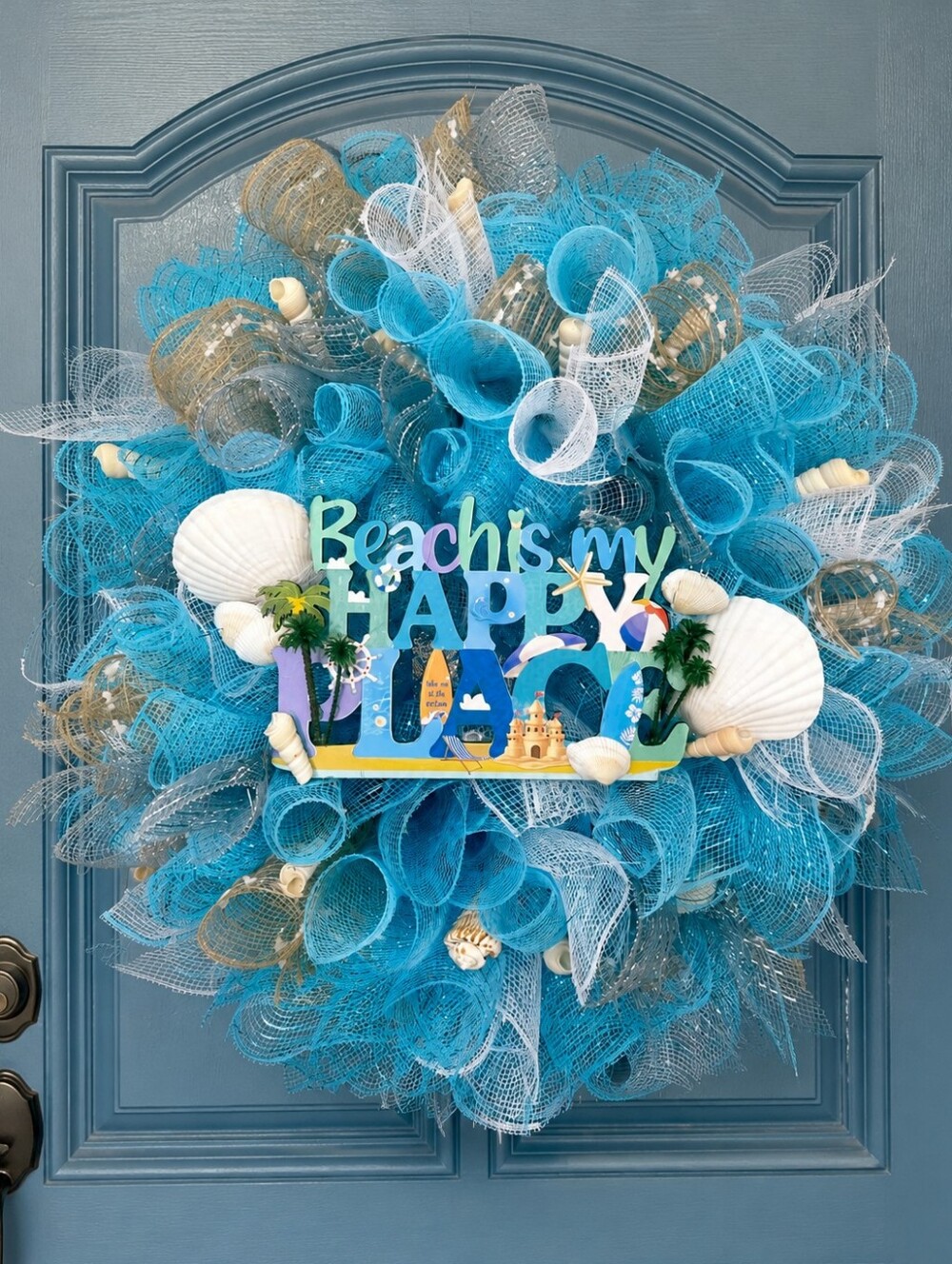 Beach Is My Happy Place Blue Wreath